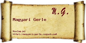 Magyari Gerle névjegykártya